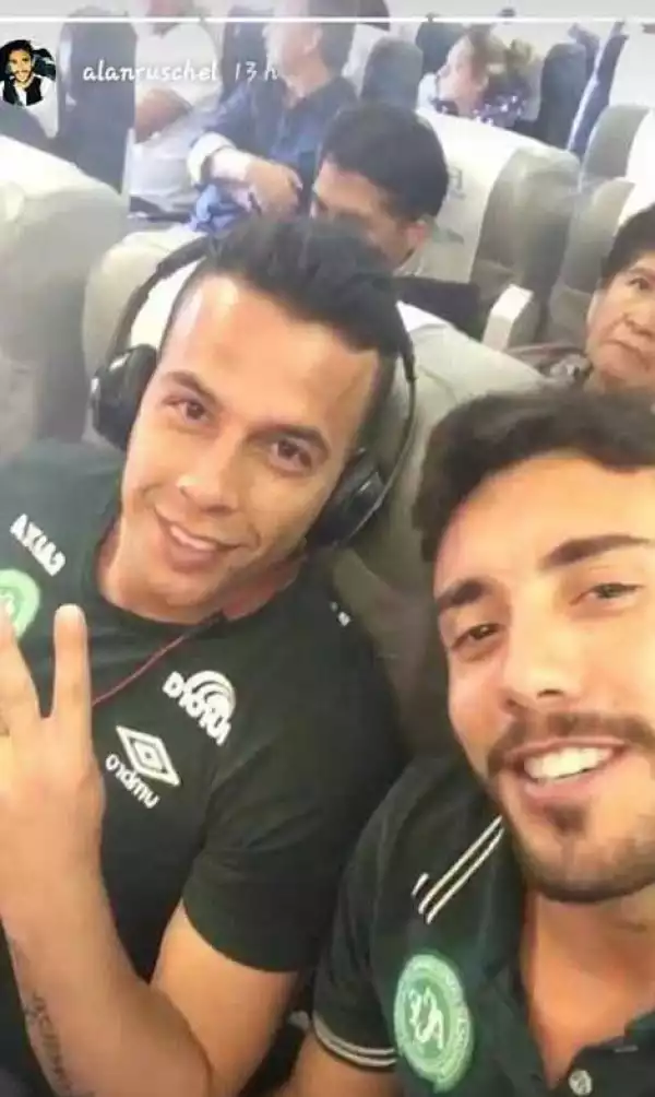 Pics: See Heartbreaking plane selfies taken by two players of the Brazilian team moments before it crashed